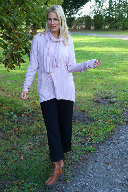 Santana Knitted Scarf Top Pink - Image 1