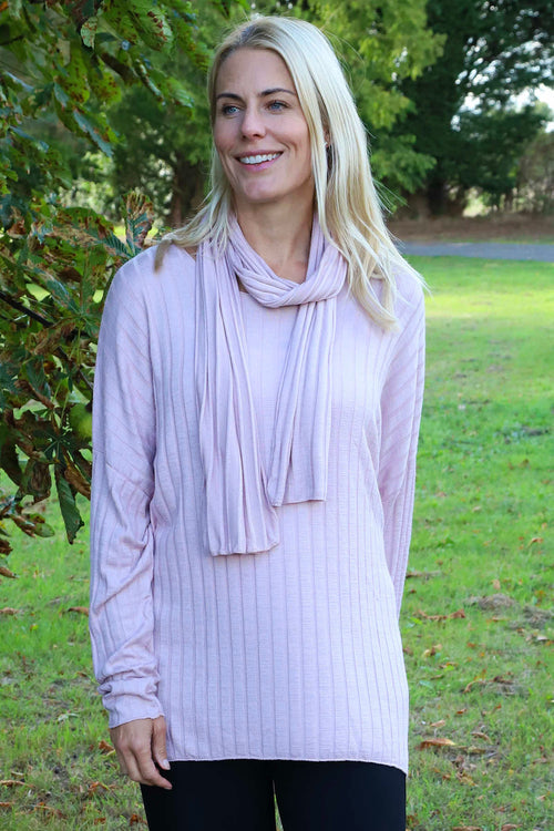 Santana Knitted Scarf Top Pink - Image 2