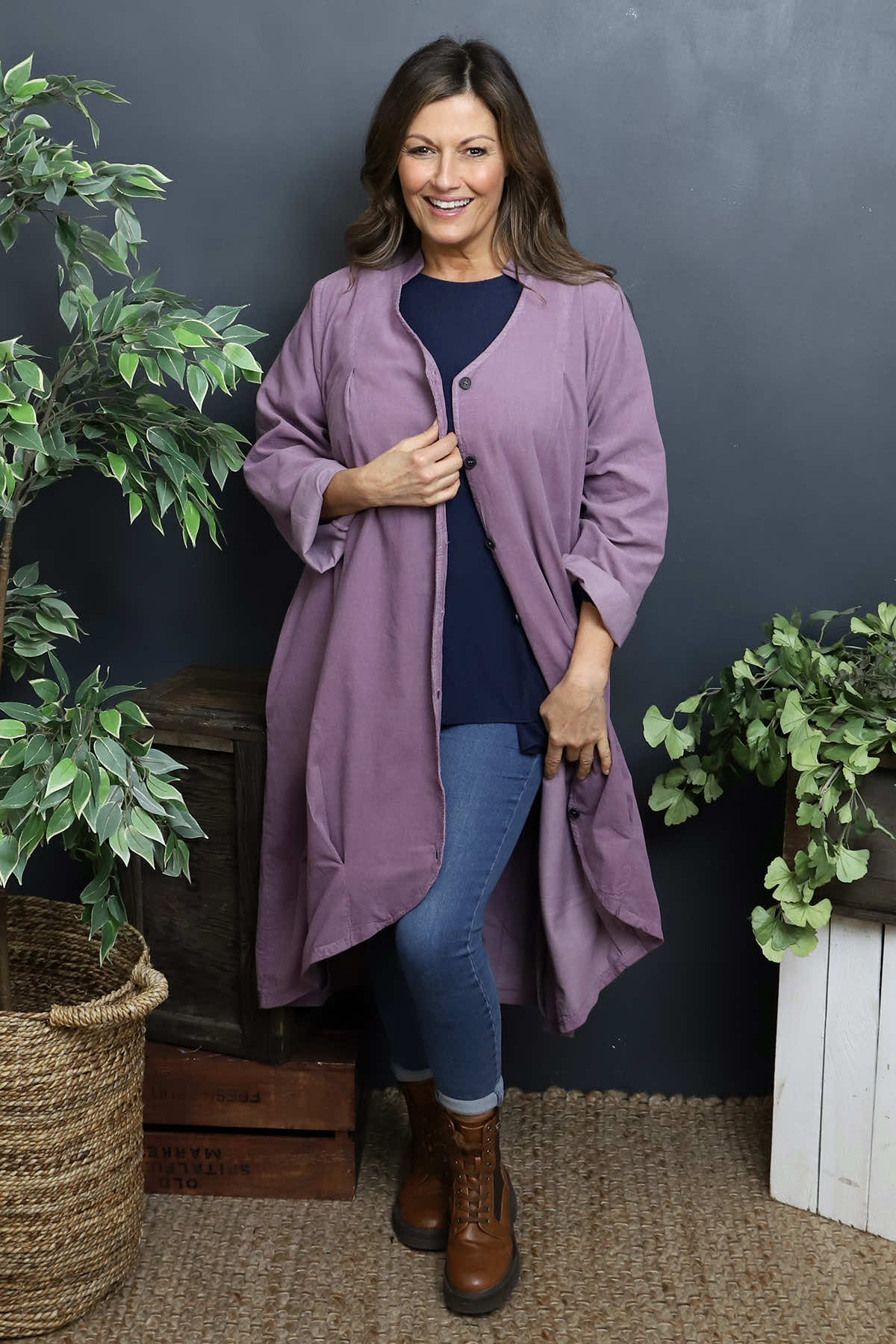 Lacinda Needlecord Jacket Purple