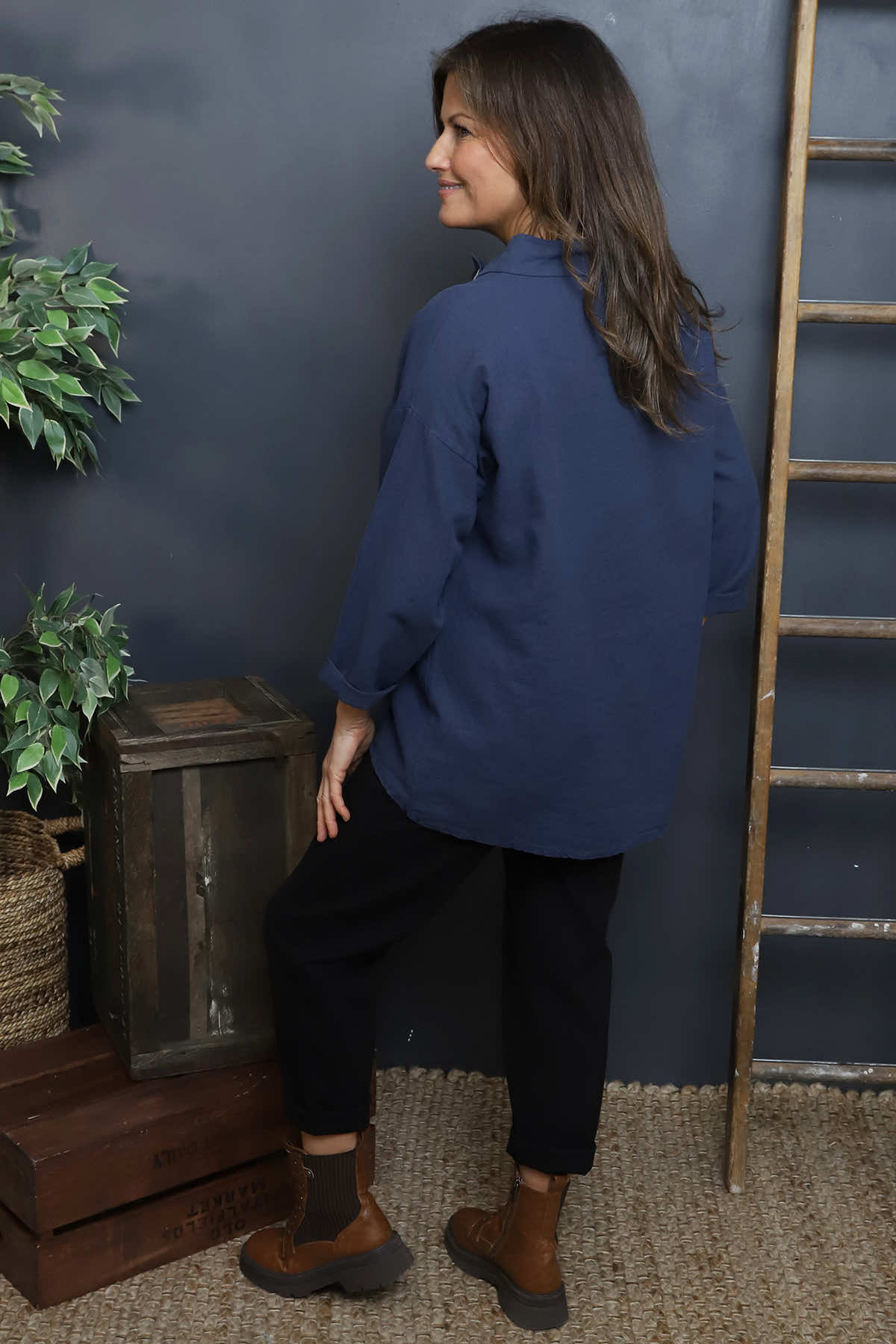 Bradley Linen Top Navy