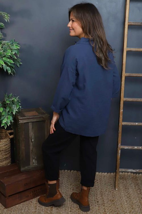 Bradley Linen Top Navy - Image 4