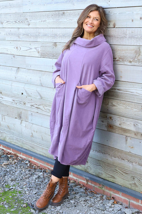 Christie Needlecord Dress Purple - Image 3