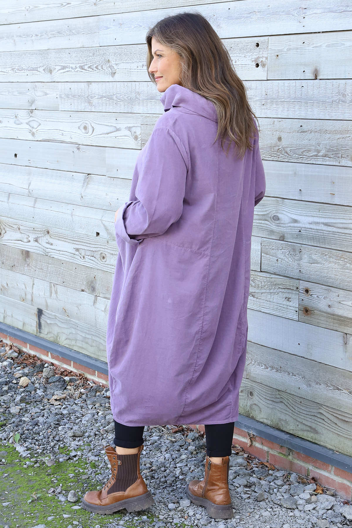 Christie Needlecord Dress Purple