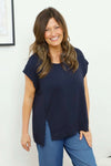 Catrin Top Navy