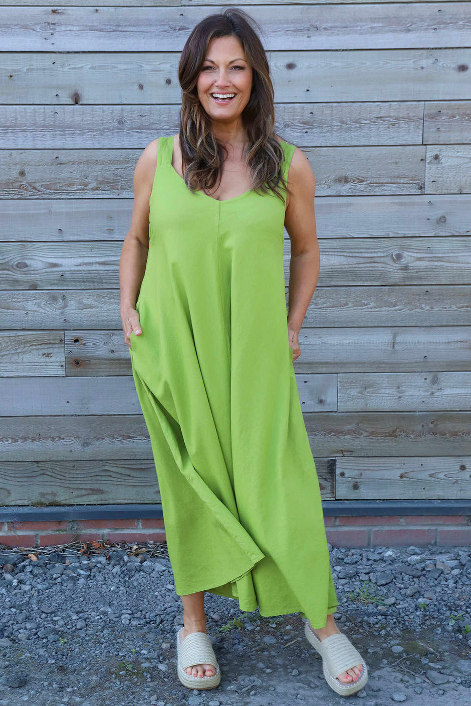 Tiffany Linen Dress Olive