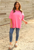 Ariande Pocket Cotton Top Fuchsia