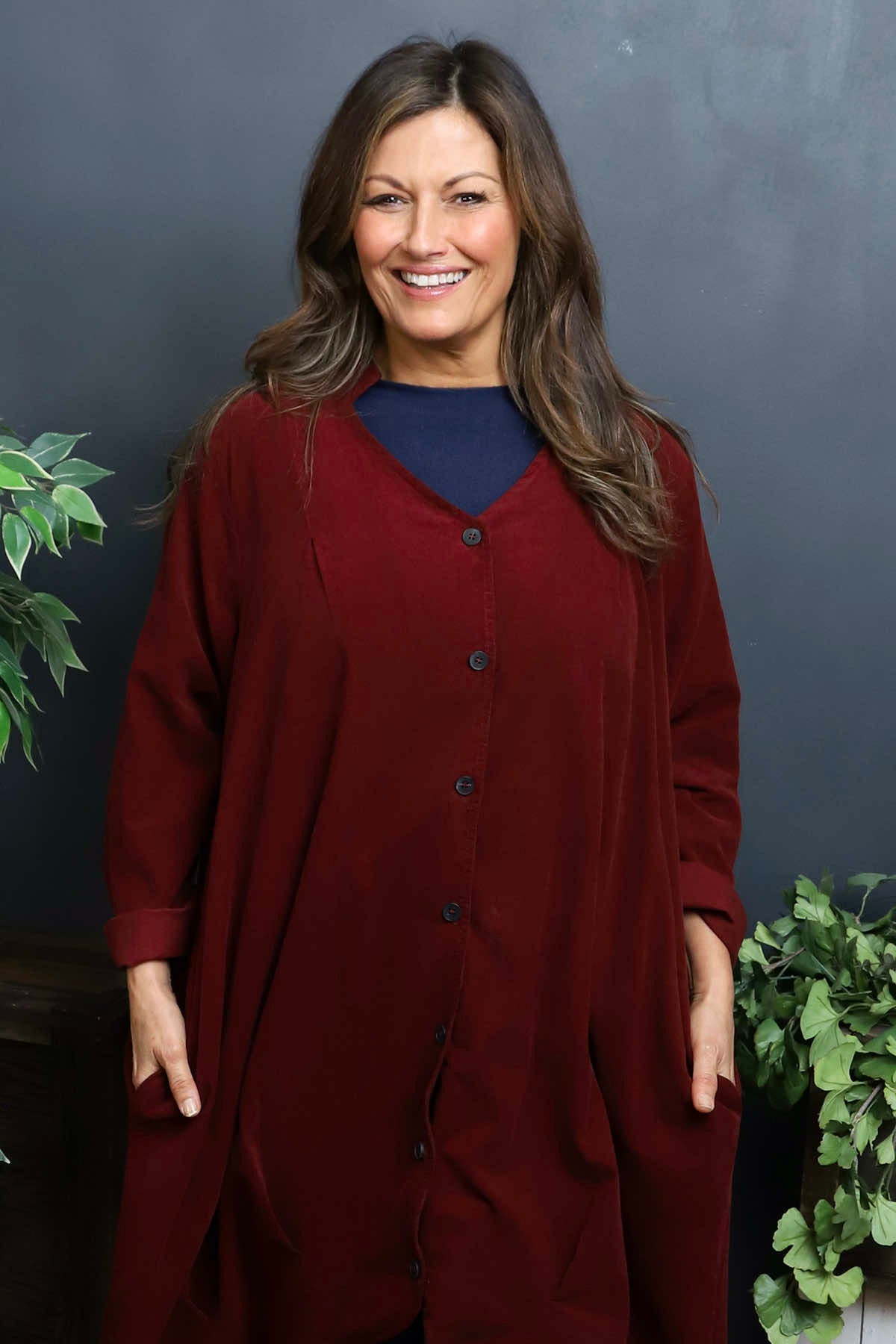 Lacinda Needlecord Jacket Wine