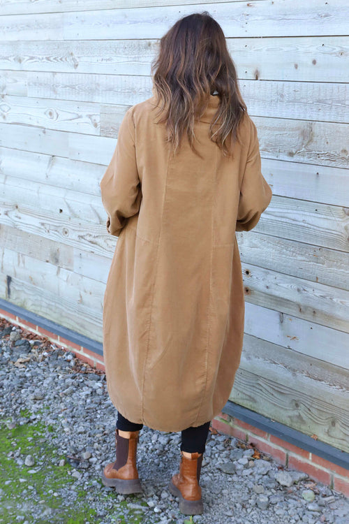 Christie Needlecord Dress Camel - Image 4
