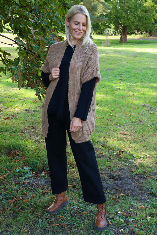 Quinn Knitted Cardigan Camel - Image 2