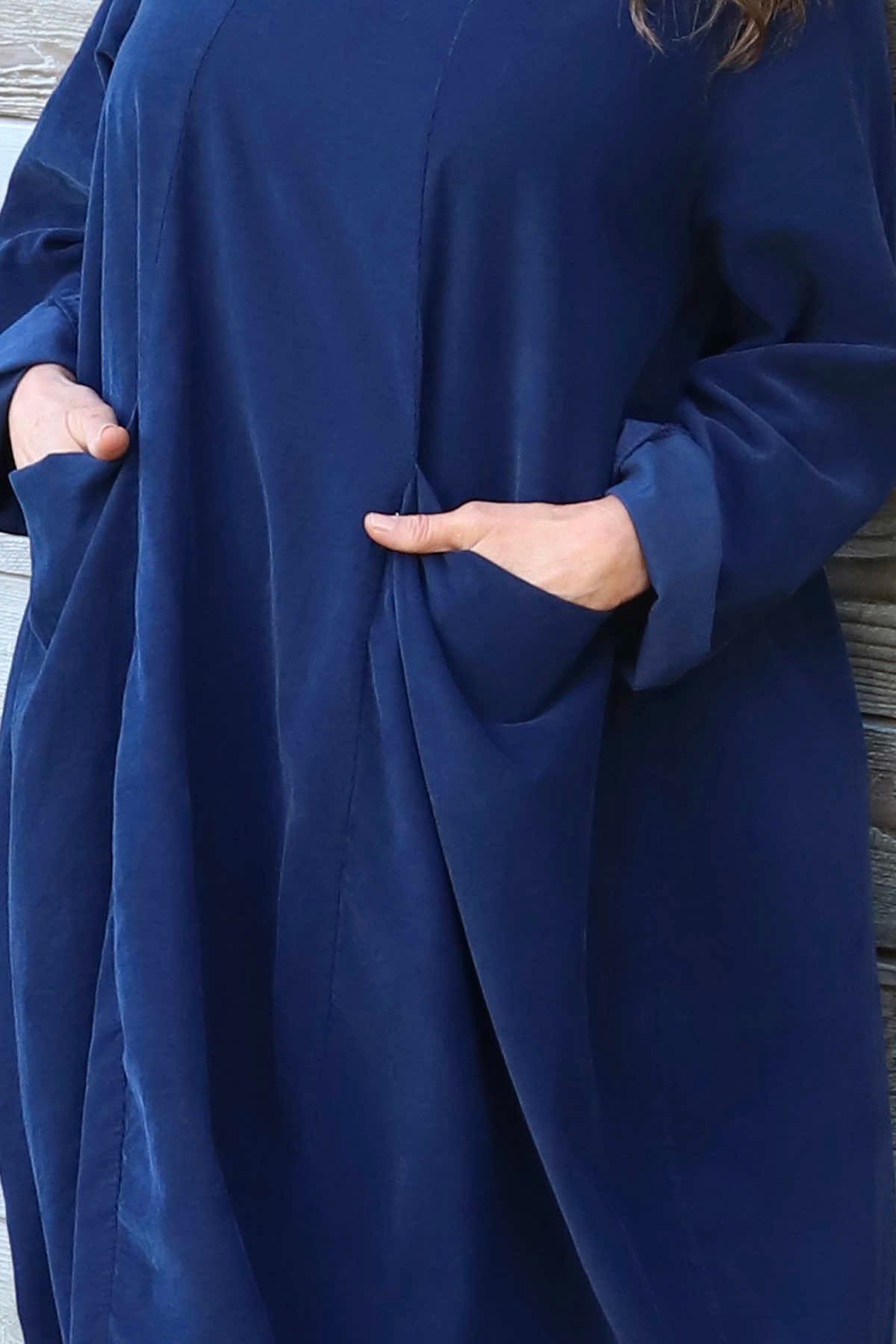 Christie Needlecord Dress Navy