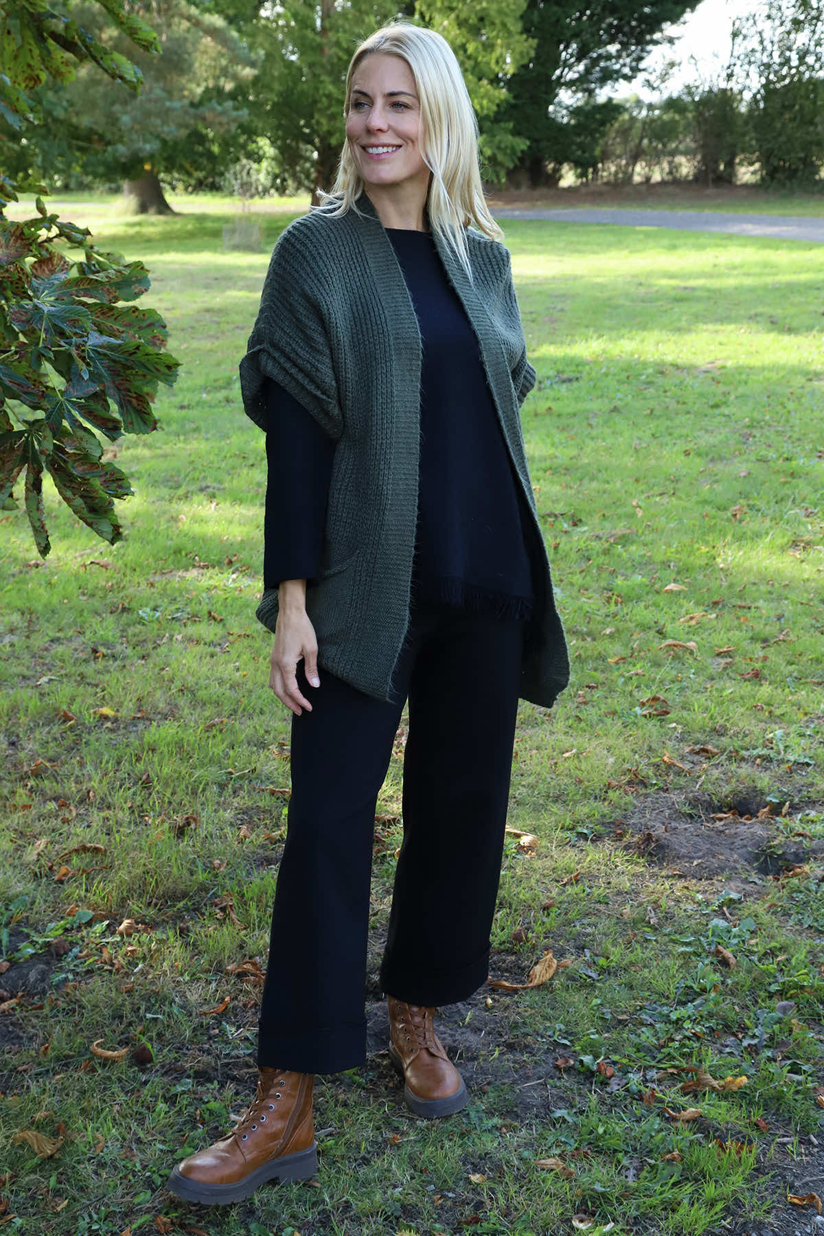 Quinn Knitted Cardigan Khaki