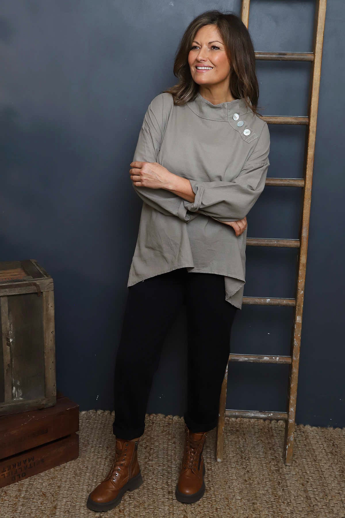 Bradley Linen Top Mocha