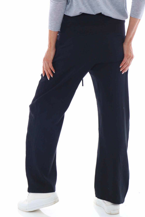 Lara Zip Detail Cotton Trousers Black - Image 5