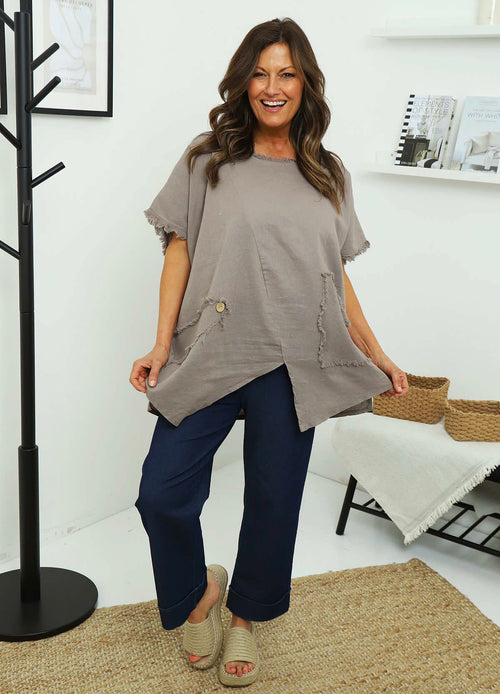 Samaya Linen Top Mocha - Image 3