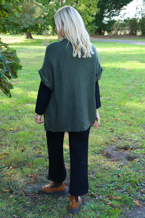 Quinn Knitted Cardigan Khaki - Image 4