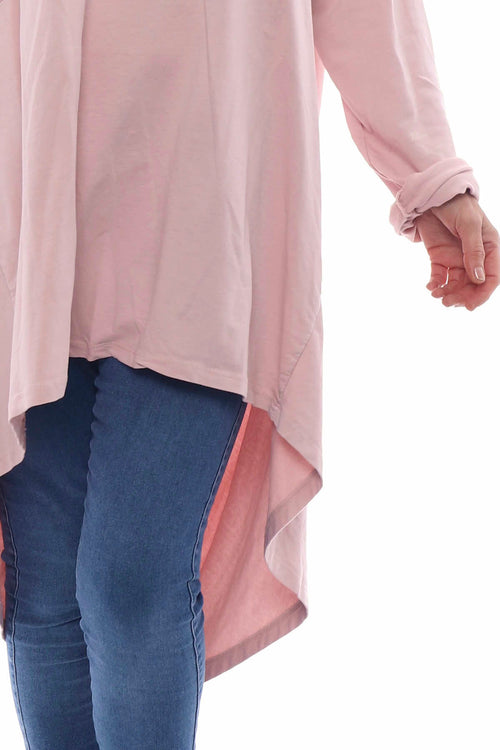 Lorena Cowl Hooded Cotton Top Pink - Image 3