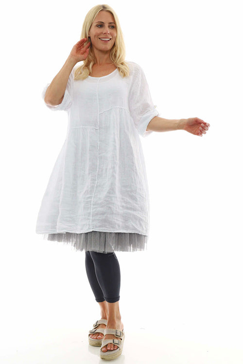 Langford Linen Tunic Dress White