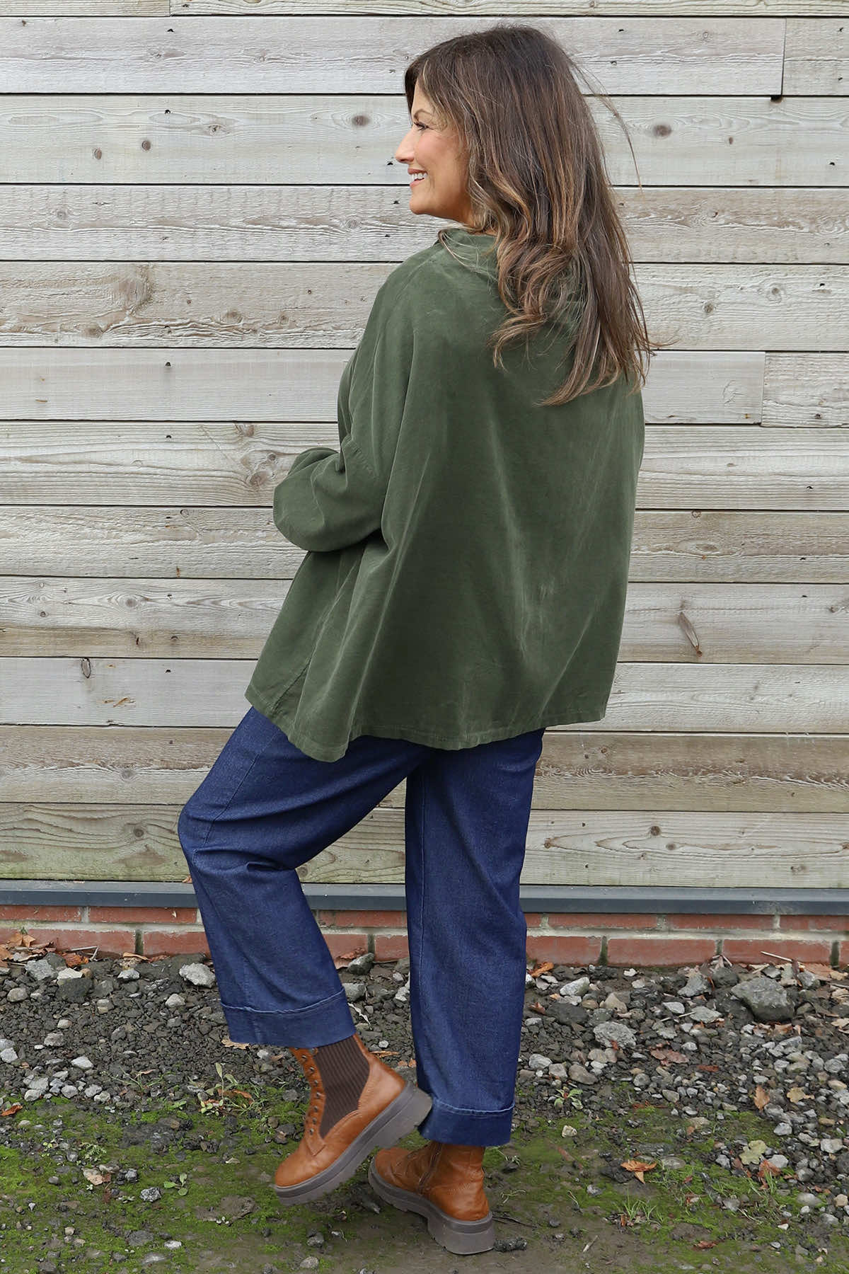 Sabella Long Sleeve Needlecord Jacket Khaki