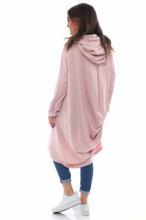 Lorena Cowl Hooded Cotton Top Pink - Image 6