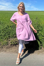 Langford Linen Tunic Dress Lilac Lilac - Langford Linen Tunic Dress Lilac