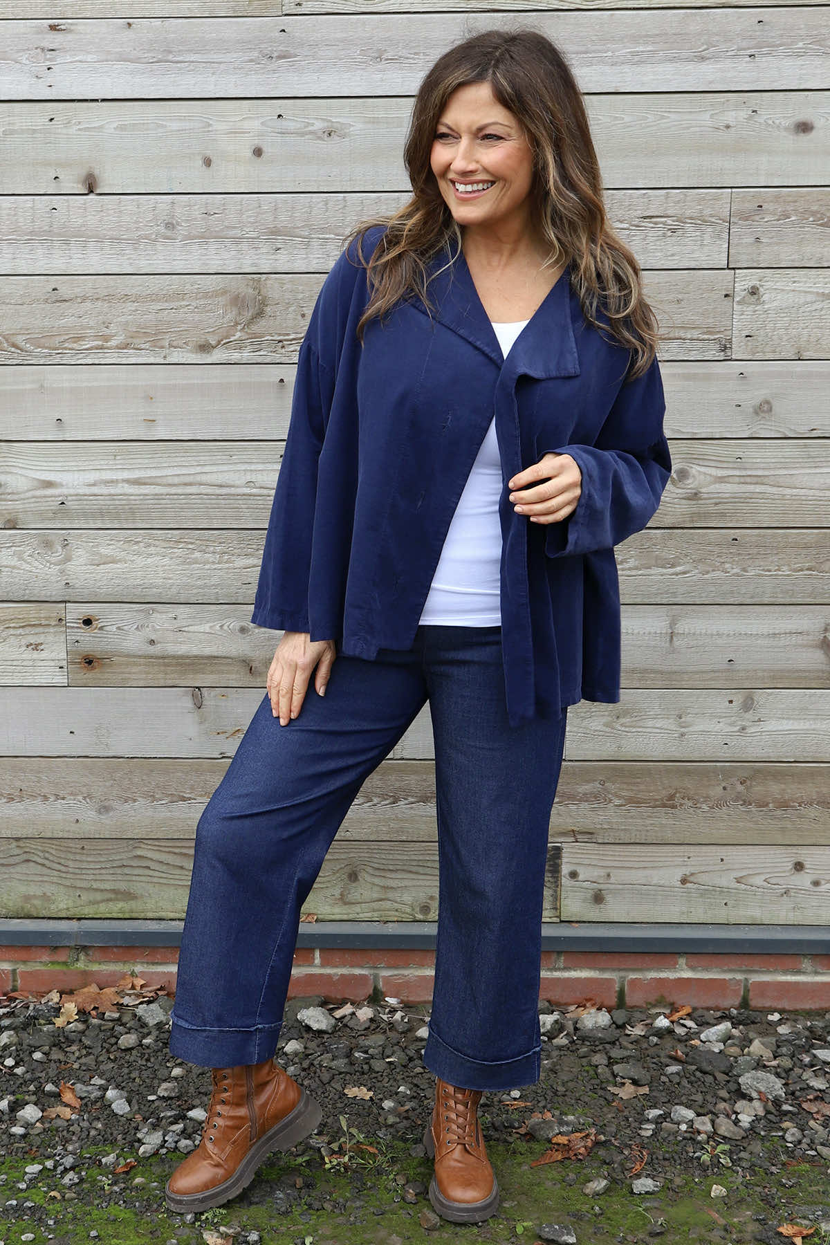 Sabella Long Sleeve Needlecord Jacket Navy