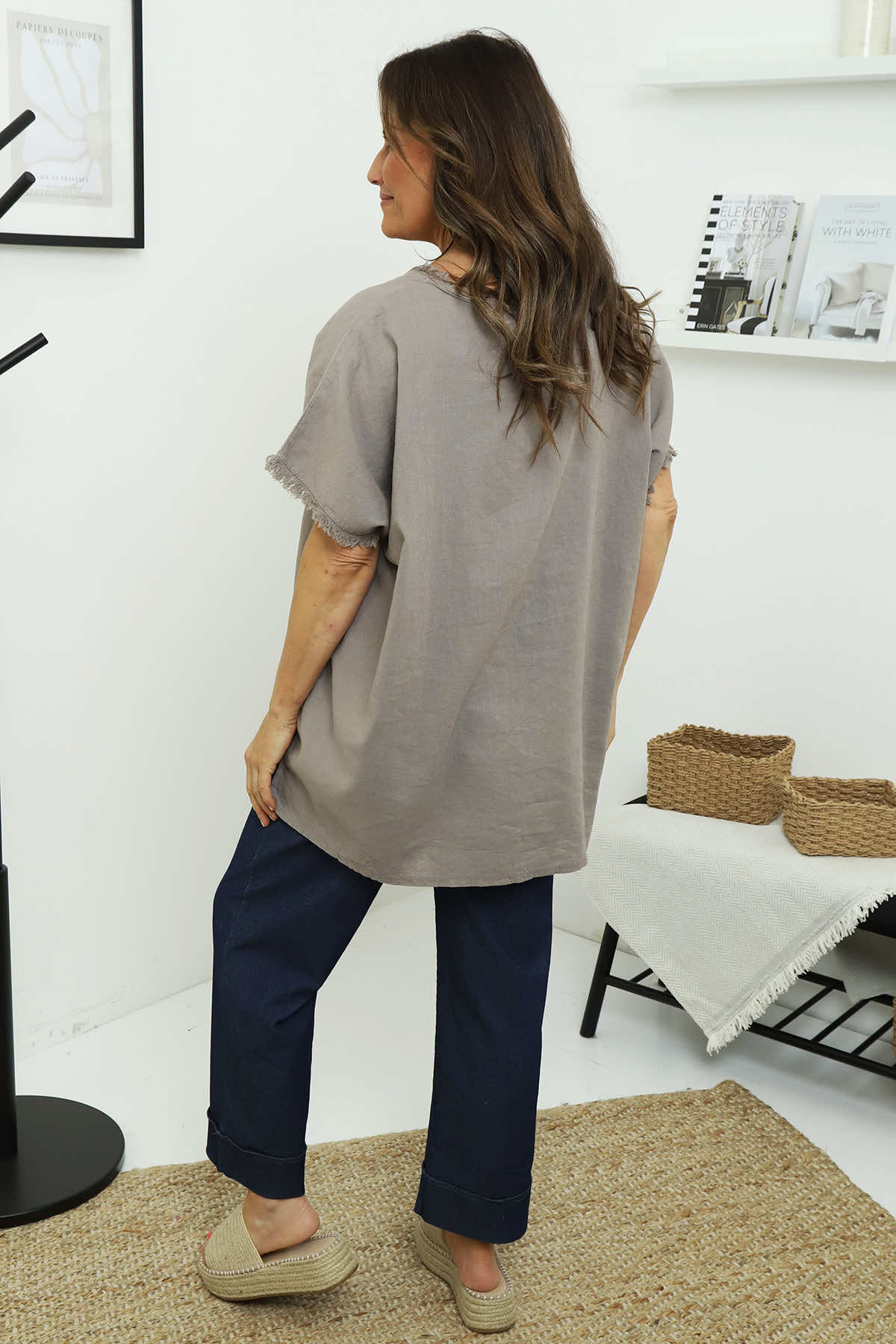 Samaya Linen Top Mocha