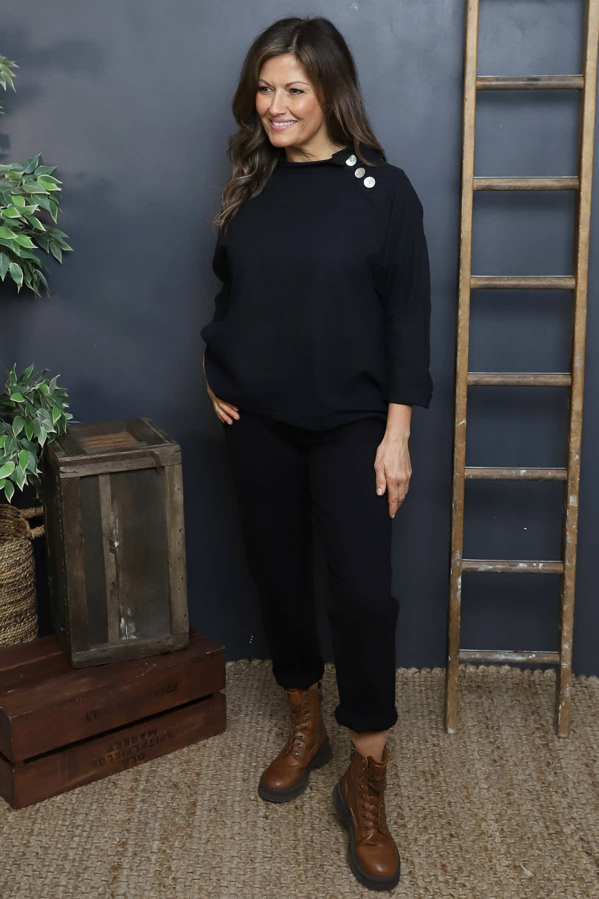 Bradley Linen Top Black