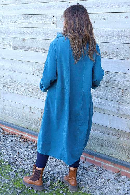 Christie Needlecord Dress Teal - Image 4