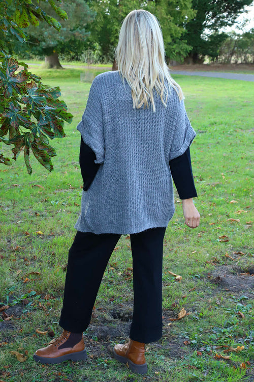 Quinn Knitted Cardigan Mid Grey - Image 4