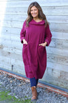 Christie Needlecord Dress Burgundy