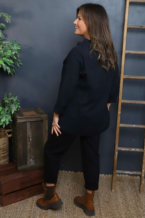 Bradley Linen Top Black - Image 4