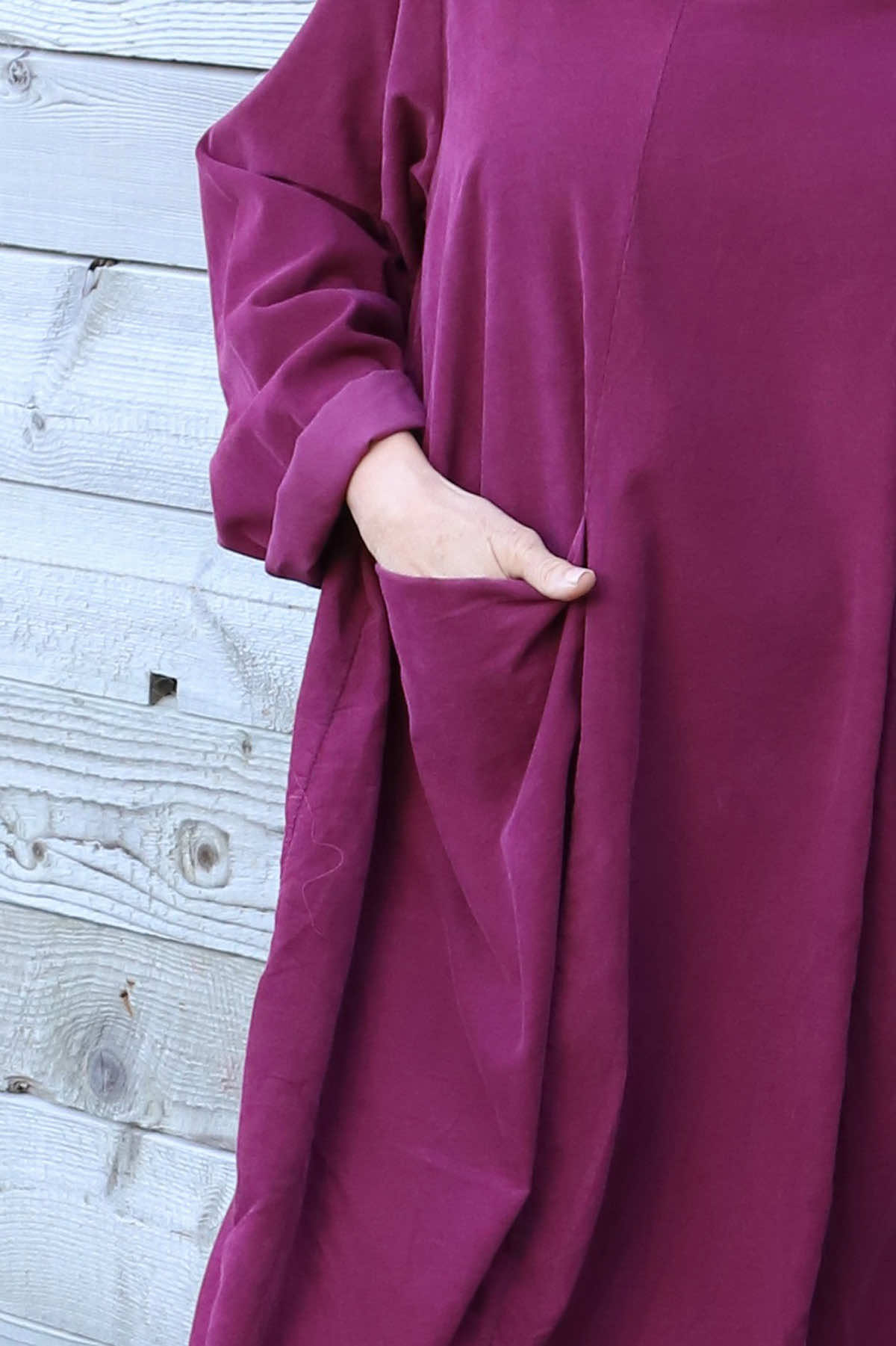 Christie Needlecord Dress Burgundy