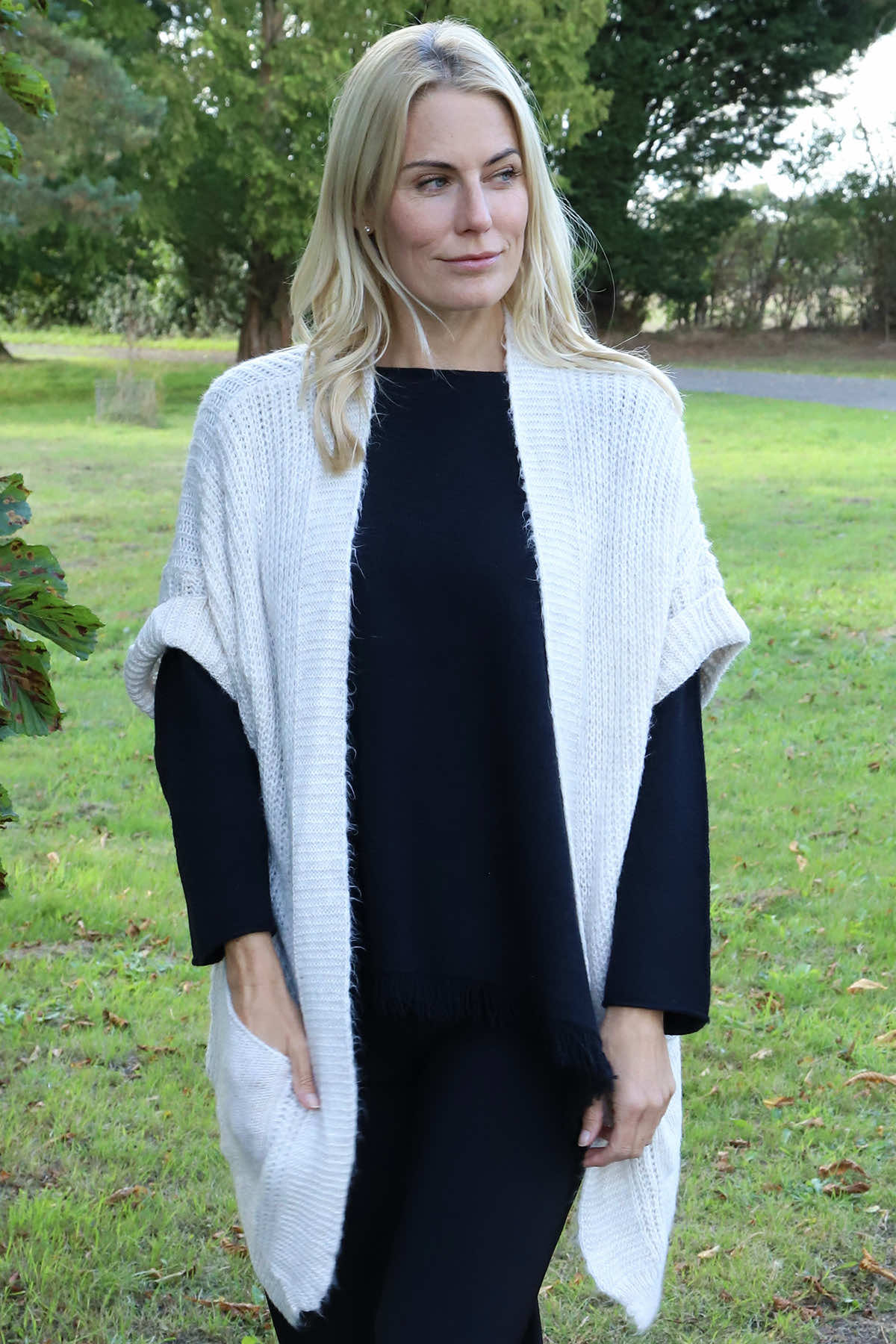 Quinn Knitted Cardigan Stone