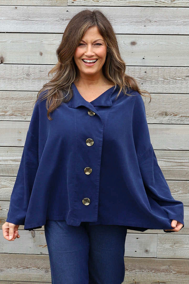 Sabella Long Sleeve Needlecord Jacket Navy