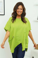 Samaya Linen Top Green Green - Samaya Linen Top Green