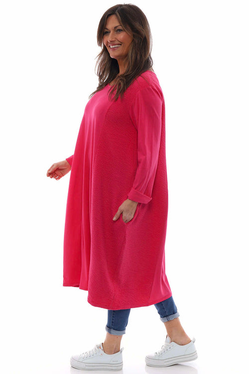 Denby Cotton Dress Hot Pink - Image 5