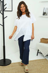 Samaya Linen Top White