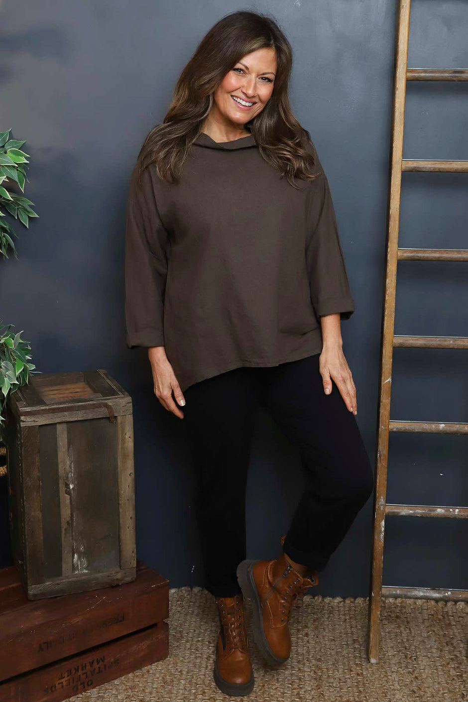 Bradley Linen Top Cocoa