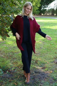 Quinn Knitted Cardigan Wine