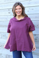 Baines Linen Top Wine Wine - Baines Linen Top Wine