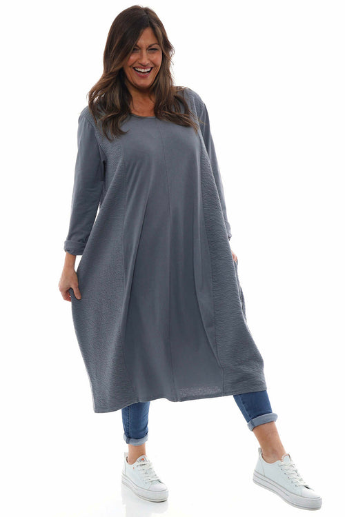 Denby Cotton Dress Mid Grey - Image 4