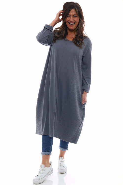 Denby Cotton Dress Mid Grey - Image 1