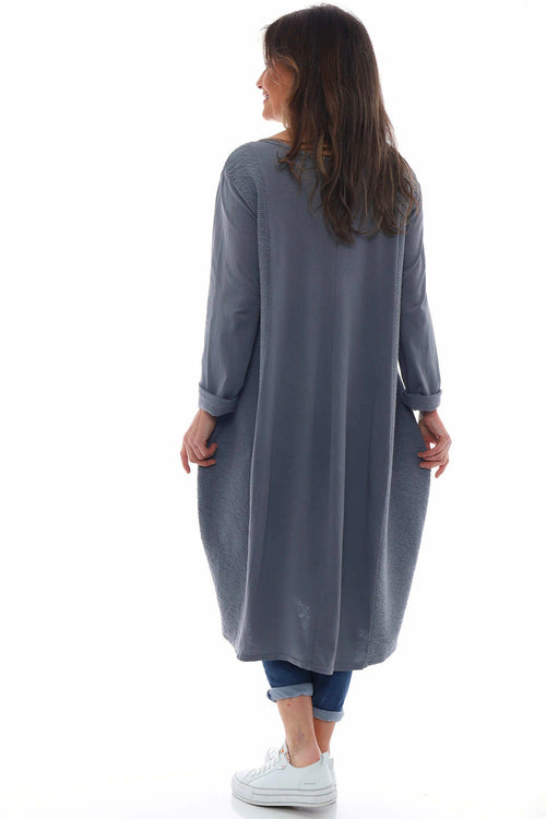 Denby Cotton Dress Mid Grey - Image 6