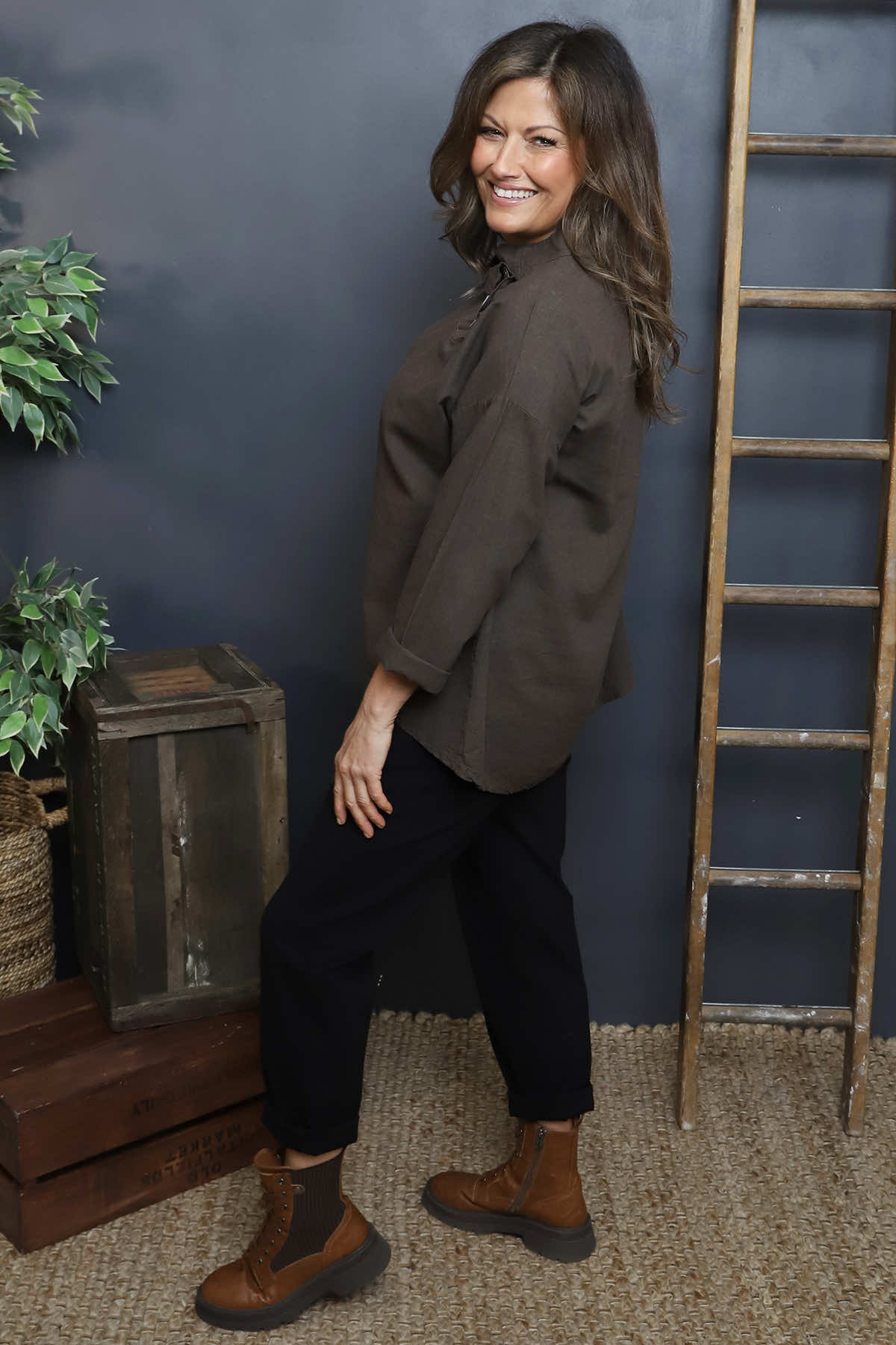 Bradley Linen Top Cocoa