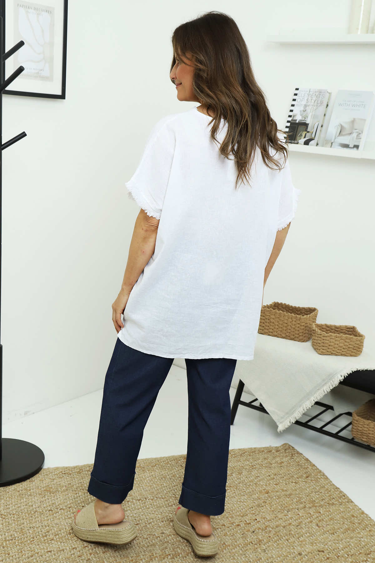 Samaya Linen Top White