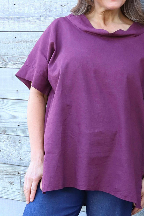 Baines Linen Top Wine - Image 3