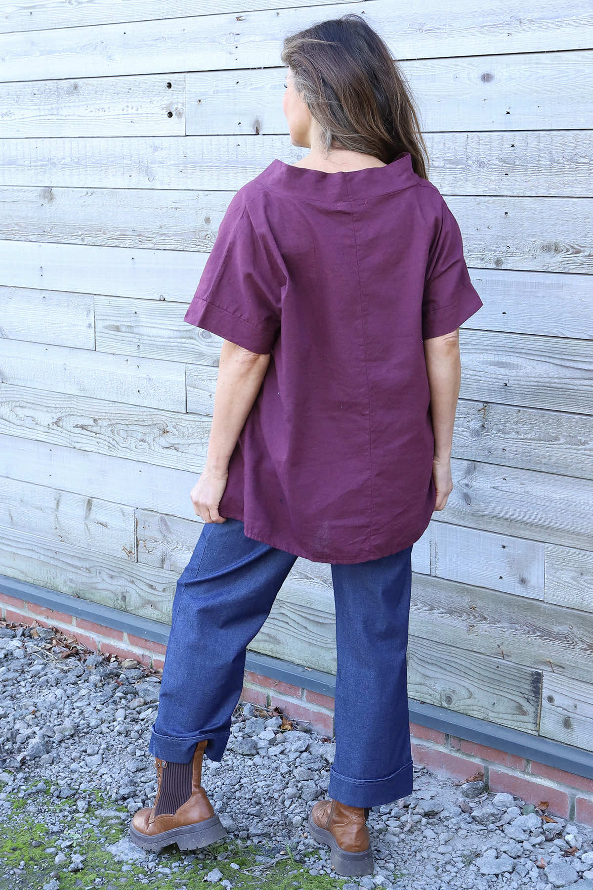 Baines Linen Top Wine