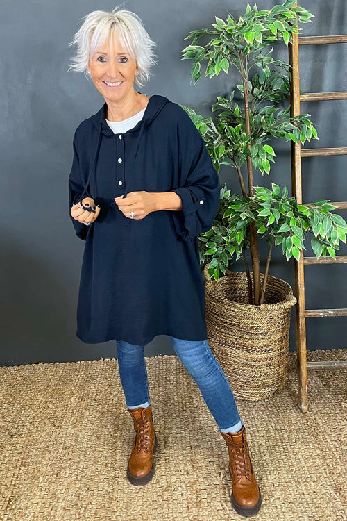 Jada Hooded Top Navy - Image 1