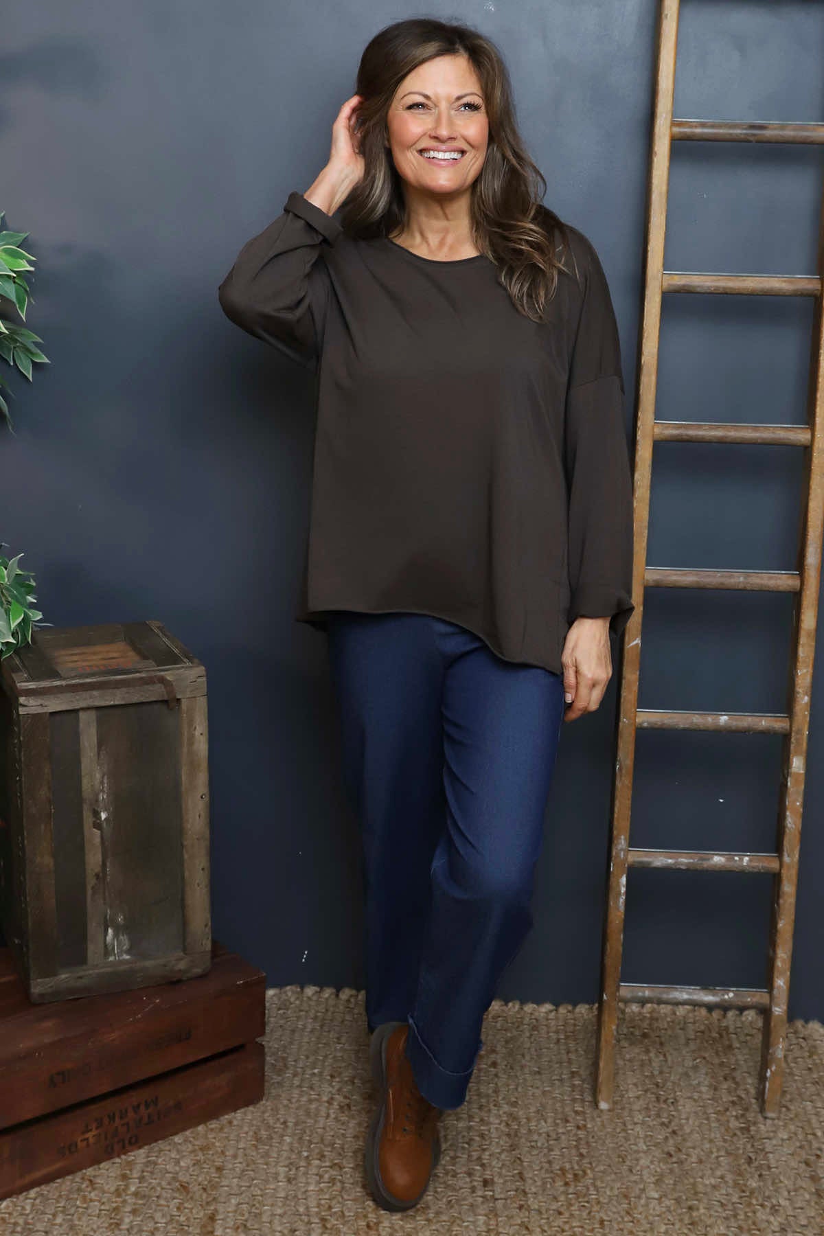 Erin Cotton Top Cocoa