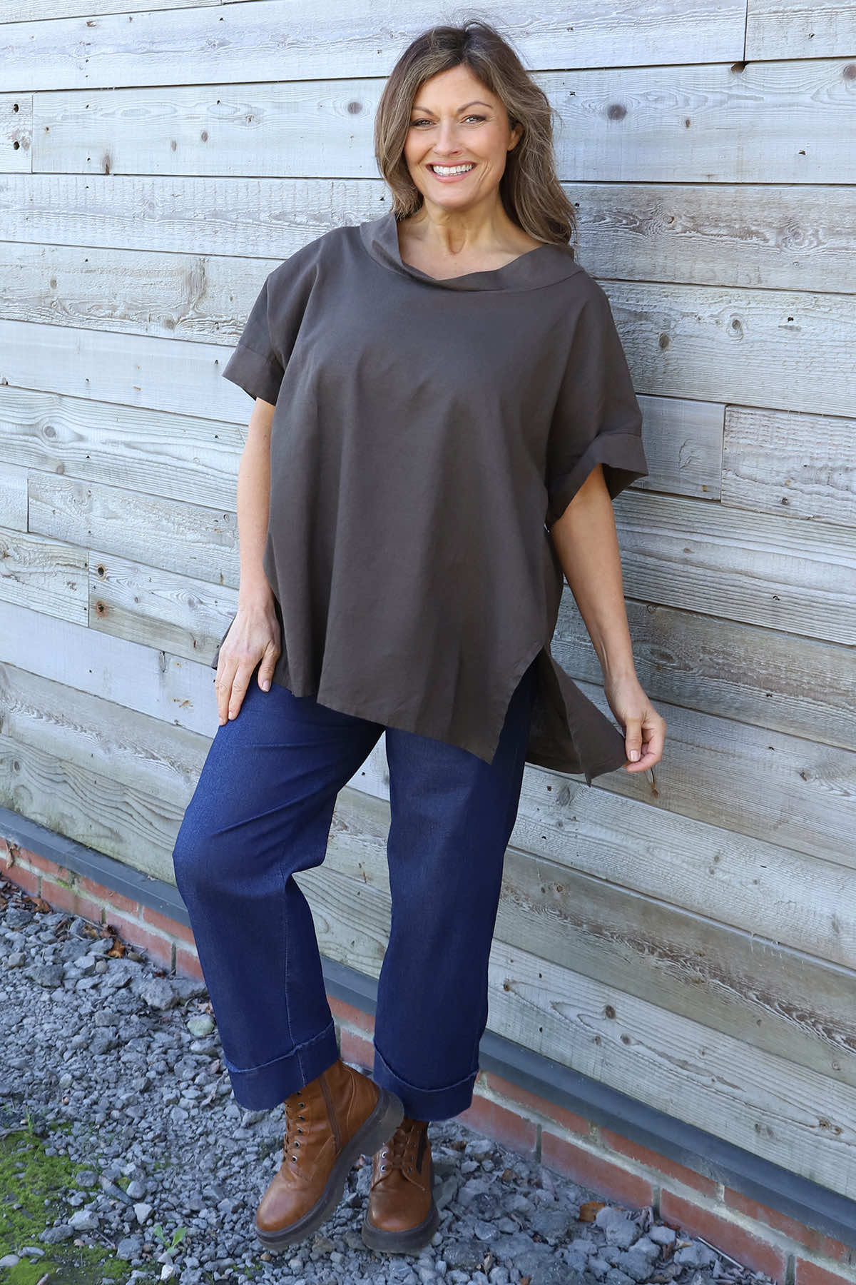 Baines Linen Top Cocoa